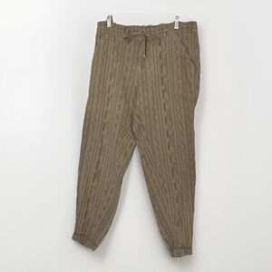 prAna Arlie Jogger Pants Womens Small Brown Striped Organic Cotton Casual Travel